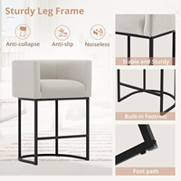 Tabourets de bar modernes avec structure en métal et sièges rembourrés en cuir PU, design pivotant pour la maison, le bar, l'hôtel, le café