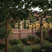 Luces LED Recargables, Impermeables IP44, Atenuables, 3000K Blanco Cálido, para Jardín, Decorativas, Solares, para Paisajes y Festivales