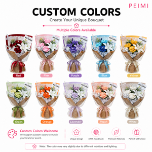 Bouquet di Fiori Artificiali Fatti a Mano con Rose e Tulipani, Regalo di Compleanno, Decorazione per la Festa dell'Insegnante e <span class=keywords><strong>della</strong></span> <span class=keywords><strong>Donna</strong></span> - Product Image 4