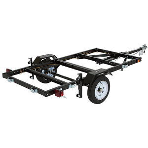 Remolque Utilitario Negro Reforzado con Capacidad de 1500 lb, <span class=keywords><strong>Rueda</strong></span> de Apoyo, Acoplador, para Carga Personalizada, Camping, ATV, Carretilla de Descarga, Remolque Agrícola - Product Image 3