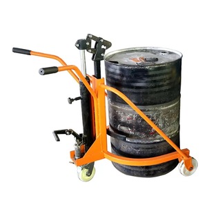 Orange Manual <b>Oil</b> <b>Drum</b> Trolley With Two Wheels For Warehouse Use 350 Kg Capacity Plastic Rim Plain Bearing - Product Image 1