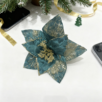 Décorations et ornements de Noël artificiels en forme de poinsettia, en tissu pailleté moderne, écologiques et les plus vendus pour DIY