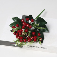 Kerstdecoraties met rode bessen Kunstplanten Schuim Zijde Doek Geluksvruchten Groothandel Kunstbessen Accessoires Materialen voor