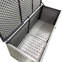 Boîte de rangement extérieure pliable VERTAK 390L (103 gallons) avec couvercle, organiseur d'outils de patio, boîte de rangement en PP pour jardin et piscine