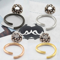 Vente en gros, anneau circulaire en acier inoxydable, piercing oreille lèvre, faux nez plaqué or, piercing septum, bijoux de mode pour le corps