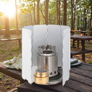 Brûleur à <span class=keywords><strong>alcool</strong></span> de <span class=keywords><strong>Camping</strong></span> en plein air Portable grand poêle à bois en aluminium ultraléger avec pare-brise pour la randonnée - Product Image 3