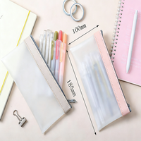 Trousse à crayons Able B9503 multicolores, organiseur scolaire INS, pochette à stylos, pochette portable transparente en plastique avec fermeture éclair