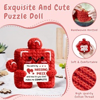 Handgemaakte gehaakte puzzelstukjes, emotionele gebreide positieve puzzels, schattige romantische cadeaus voor vriendin, vrouw, Valentijnsdag