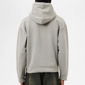 Fournisseur de sweat-shirts à capuche unisexes, coupe ample, épaules tombantes, logo personnalisé, blanc, luxe, coupe-vent, respirant, en coton, fermeture éclair, pour hommes - Product Image 3