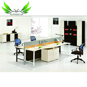 Guangzhou Manufacture Combination Office Desk Wooden Laminated <strong>4</strong> Person Workstation <strong>Table</strong> Manager Staff <strong>Computer</strong> <strong>Table</strong> - Product Image 2