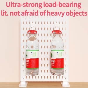 Универсальная отдельно стоящая перфорированная стеновая панель с основанием в черном или белом полипропиленовом материале Простая установка для организации в комнатах - Product Image 5