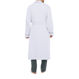 Bata <span class=keywords><strong>de</strong></span> baño <span class=keywords><strong>de</strong></span> algodón con logo personalizado <span class=keywords><strong>de</strong></span> Hotel <span class=keywords><strong>de</strong></span> 5 estrellas, albornoz con borde <span class=keywords><strong>de</strong></span> hilo <span class=keywords><strong>de</strong></span> lujo, tejido <span class=keywords><strong>de</strong></span> grano - Product Image 4