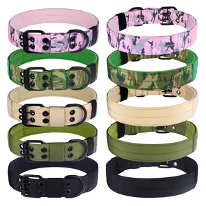 Tactische Hondenhalsband Verstelbare Zware Training Nylon Grote Hondenhalsband En Leiband Set