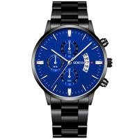 Penjualan laris jam tangan baja tahan karat kuarsa Analog pria bisnis klasik trendi casing bulat 18mm pita Aloi OEM