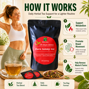 Thé détox Winstown 28 jours pour un ventre plat, nettoyage corporel, soutien minceur aux herbes, détoxification du côlon au Moringa, thé pour la gestion du poids - Product Image 4