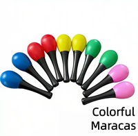 Wholesale Mini Plastic Maracas Percussion Instrument Accessory for Early Education, Musical Shaker Rattle for Party