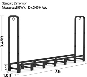 Porta Legna da Esterno Resistente 8FT con Attrezzi <span class=keywords><strong>per</strong></span> Caminetto, Accessori <span class=keywords><strong>per</strong></span> Conservazione Legna <span class=keywords><strong>per</strong></span> Set Caminetto Domestico - Product Image 2