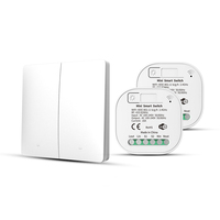 Interrupteur intelligent WiFi SIXWGH Alexa RF433 1/2 voies à énergie cinétique compatible Bluetooth, max. 16A pour la maison