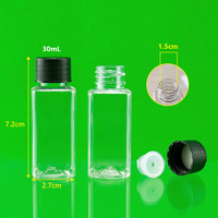 Bouteille PET 30ml Transparente en Plastique pour Jus et Huiles, Contenants Liquides Vides, Bouteilles Rondes Boston avec Bouchons, Emballage Sérigraphiable