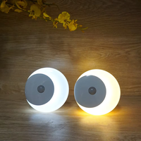 Détecteur de mouvement PIR, veilleuse LED en forme de lune et de soleil, matériau ABS, alimentation 3 piles AAA, 28lm 80Ra, design moderne pour chambre, escalier, couloir