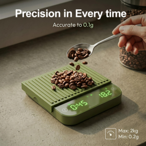 Bilancia Digitale per Caffè con Timer, 2000g/0.1g, Ricaricabile, con Tappetino in Silicone, Mini Bilancia per Espresso e Preparazione Caffè, Ottimo Prezzo - Product Image 4