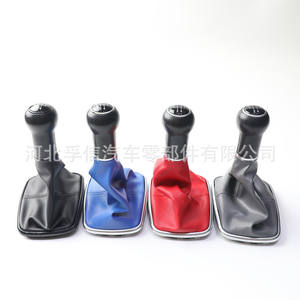 Poignée de levier de vitesse en cuir pour voiture VW, 5 ou 6 vitesses, bleu, gris, noir, rouge, housse de levier de vitesse lavable - Product Image 3