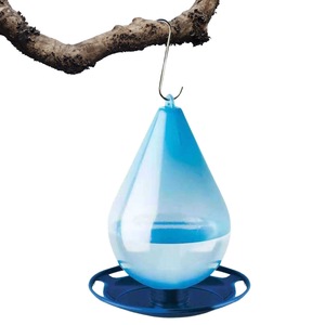 Abreuvoir à oiseaux suspendu en forme de goutte d'eau pour oiseaux sauvages, design unique, capacité de 1 litre, en plastique, pour extérieur - Product Image 3