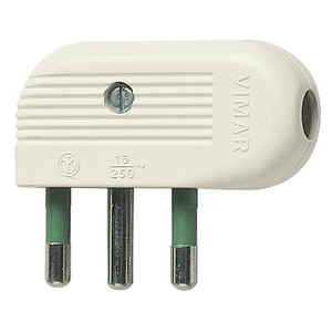 Prise Vimar 2P+T 16A 250V Blanche Angle 90 Degrés - Product Image 1