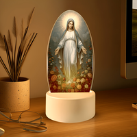 Lampe de nuit religieuse LED Notre-Dame de Guadalupe Sacré-Cœur Jésus Vierge Marie Catholique en acrylique illuminée Décoration d'intérieur Cadeau