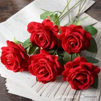 Vente en gros de 51cm de long roses multicolores bouquet de fleurs artificielles pour la maison décorations de fête de mariage pour Thanksgiving