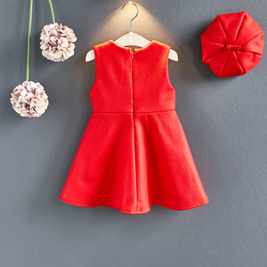 Nuevo Conjunto de Abrigo y Vestido de Princesa Rojo Coreano de Moda para Niñas de Aliexpress, Ropa Infantil de Fabricante Chino - Product Image 3