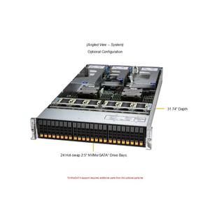 โกลด์ ซีรีส์ AS -2126HS-TN |   เซิร์ฟเวอร์ 2U Hyper พร้อมช่องใส่ฮาร์ดดิสก์แบบ Hot-Swap ขนาด 2.5 นิ้ว NVMe/SAS/SATA สูงสุด 24 ช่อง และช่อง PCIe 5.0 x16 จำนวน 4 ช่อง - Product Image 1