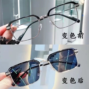 À la mode photosensible couleur changeante myopie lunettes Anti lumière bleue métal Design haut de gamme mode affaires lunettes de lecture 2025 - Product Image 5