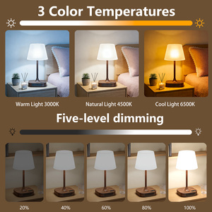 Lampe de table portable sans fil rechargeable 4000 mAh, lampe de douche étanche IP55, lampe de camping LED à intensité variable haute capacité - Product Image 2