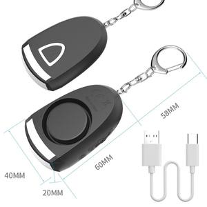 Portable Type-C USB Rechargeable 130dB Plastic Personal <strong>Alarm</strong> Keychain Sound+Light Women Kids' Emergency Security Alert Self - Product Image 3