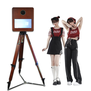 Wholesale Wooden Photo Booth with Light Round <b>Lamp</b> Mirror Photo Booth Mirror Photo Booth with Flash Led Touch Screen - Product Image 1