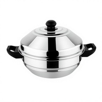 Machine à idli en acier inoxydable Eco 8 avec couvercle, compatible gaz et induction, capacité 4L, compatible four et micro-ondes