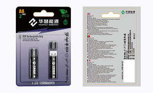 Üzerinde 1000-çevrim ömrü 1500mWh USB şarj edilebilir AA lityum iyon batarya - Product Image 5