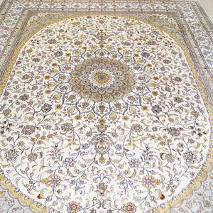 Tapis en soie du Cachemire noué à la main YILONG 8'x10', tapis vintage classique fait à la main, tapis <span class=keywords><strong>Nain</strong></span> à vendre - Product Image 4