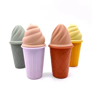 Outdoor Beach Toys Ice Cream Cone Scoop Sets Sand Toy, Silicone Toy Ice Cream Sand Set