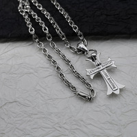 Collier en cuivre pour couple, style punk classique OEM, avec chaîne croisée et pendentif lettre unique, bijoux de mode personnalisés pour hommes