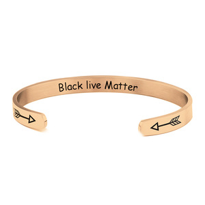 personalizado grabado Negro Vive materia/No puedo aliento de la pulsera del brazalete del acero inoxidable - Product Image 4