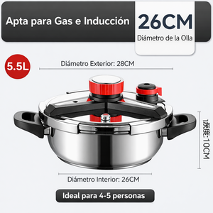 <span class=keywords><strong>Olla</strong></span> a Presión de Acero Inoxidable 304 de 5.5L para Cocina de Gas e Inducción, <span class=keywords><strong>Olla</strong></span> <span class=keywords><strong>Express</strong></span> Doméstica - Product Image 6