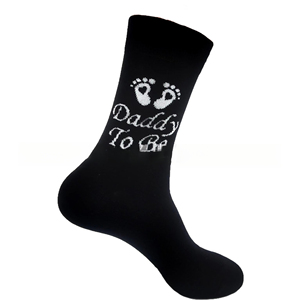 Chaussettes de maternité exclusives noires pour hommes, pour futurs pères, DABBY TO BE SOCK, chaussettes amusantes en coton pour papa, chaussettes mi-mollet, cadeau pour papa - Product Image 2