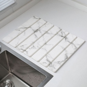 Cedar Space Dish <strong>Plates</strong> Drying <strong>Mat</strong> for Kitchen Quick Dry Dishes Placemat Foldable Water Absorbing Diatomaceous Earth <strong>Mat</strong> Pad - Product Image 4