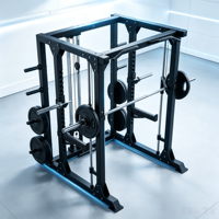 Machine Smith Basique Demi-Rack Combiné, Équipement de Fitness Commercial, Ensemble Glider pour Rack de Puissance Convergent Smith pour Salle de Sport