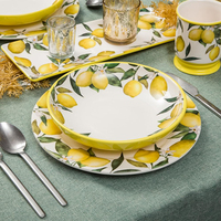 Ensemble de vaisselle en céramique personnalisable de la série Lemon pour restaurants et cadeaux d'Asie du Sud-Est Ensembles de vaisselle parfaits
