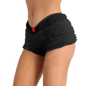 King Mcgreen Star New Arrival Women Sexy <strong>Frilly</strong> Lace Ruffle <strong>Shorts</strong> Bloomers Knickers Panties Bow <strong>Shorts</strong> - Product Image 2