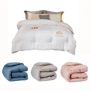 chinese manufacturer for pure 100% cotton bedding set of duvet cover silk bed sheet with Pillow case
