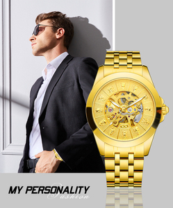 Nouvelle Arrivée T-Winner <span class=keywords><strong>Montre</strong></span>-bracelet de Luxe pour Homme en Or, Squelette, 12 Signes du Zodiaque Chinois, Creux 3D, Logo Personnalisé - Product Image 2